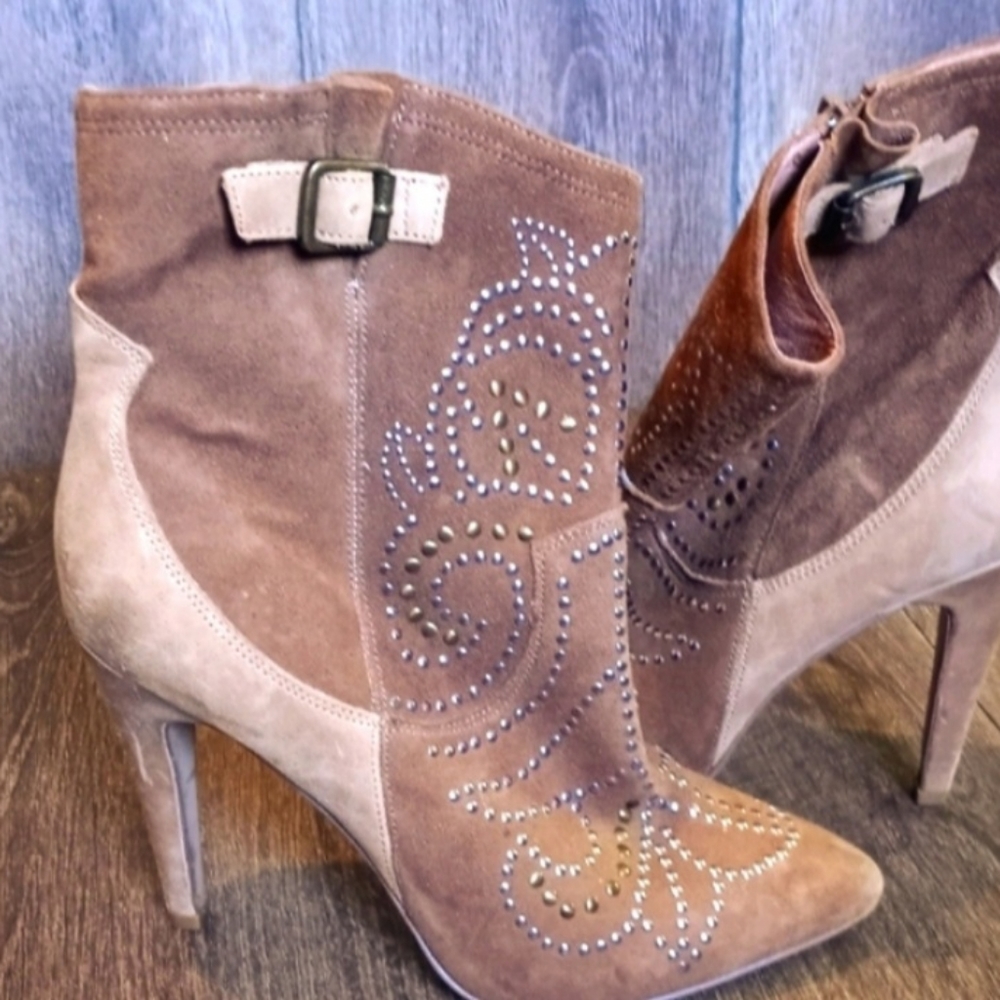 Tan Suede Designer Boots